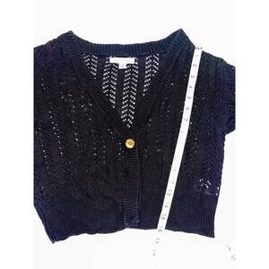 John Paul Richard Black Short Sleeve Knit Sweater